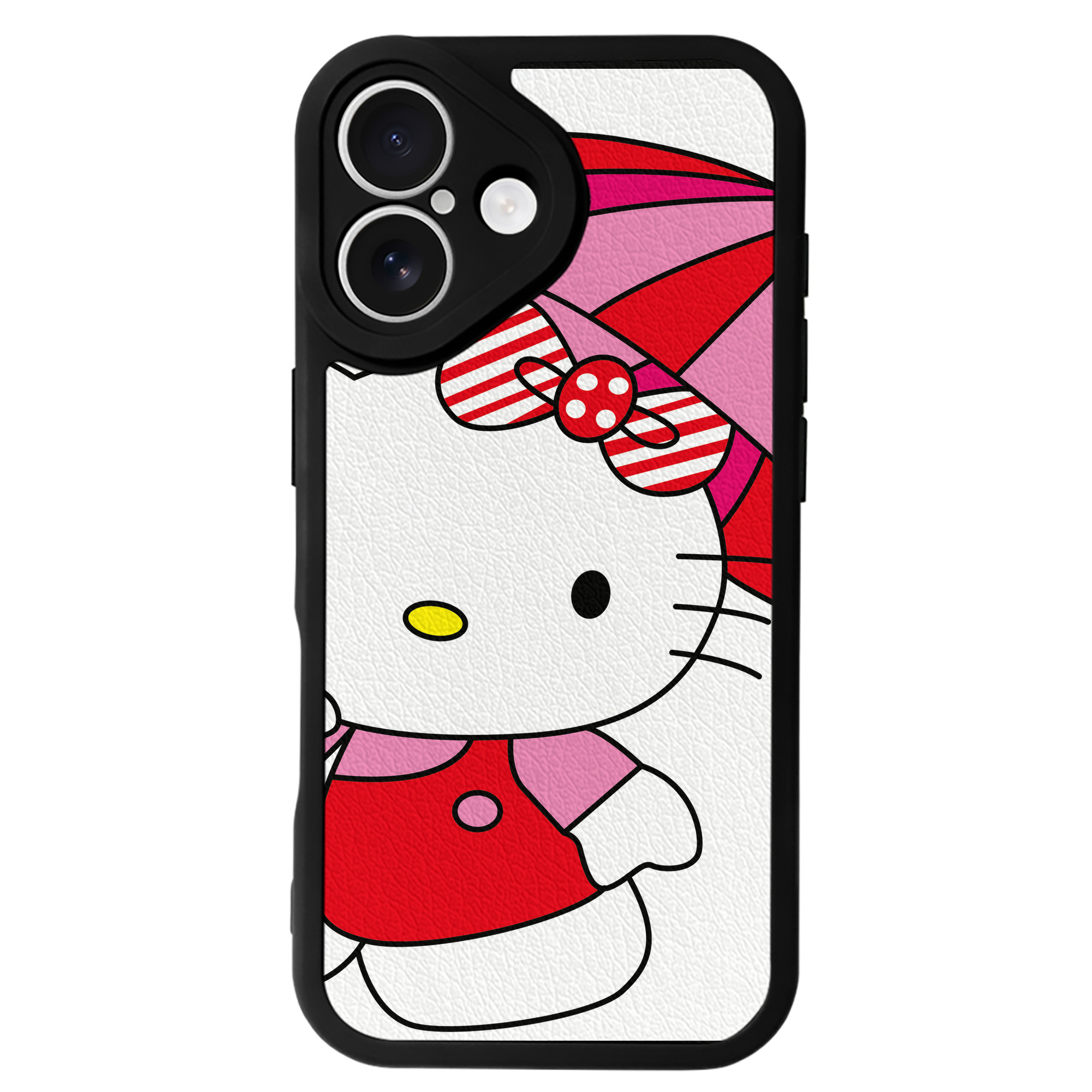 （画像用） Hello Kitty ハローキティ 【iPhone 16シリーズ対応】シリコンスマホケース（レザー調） 材質：シリコン